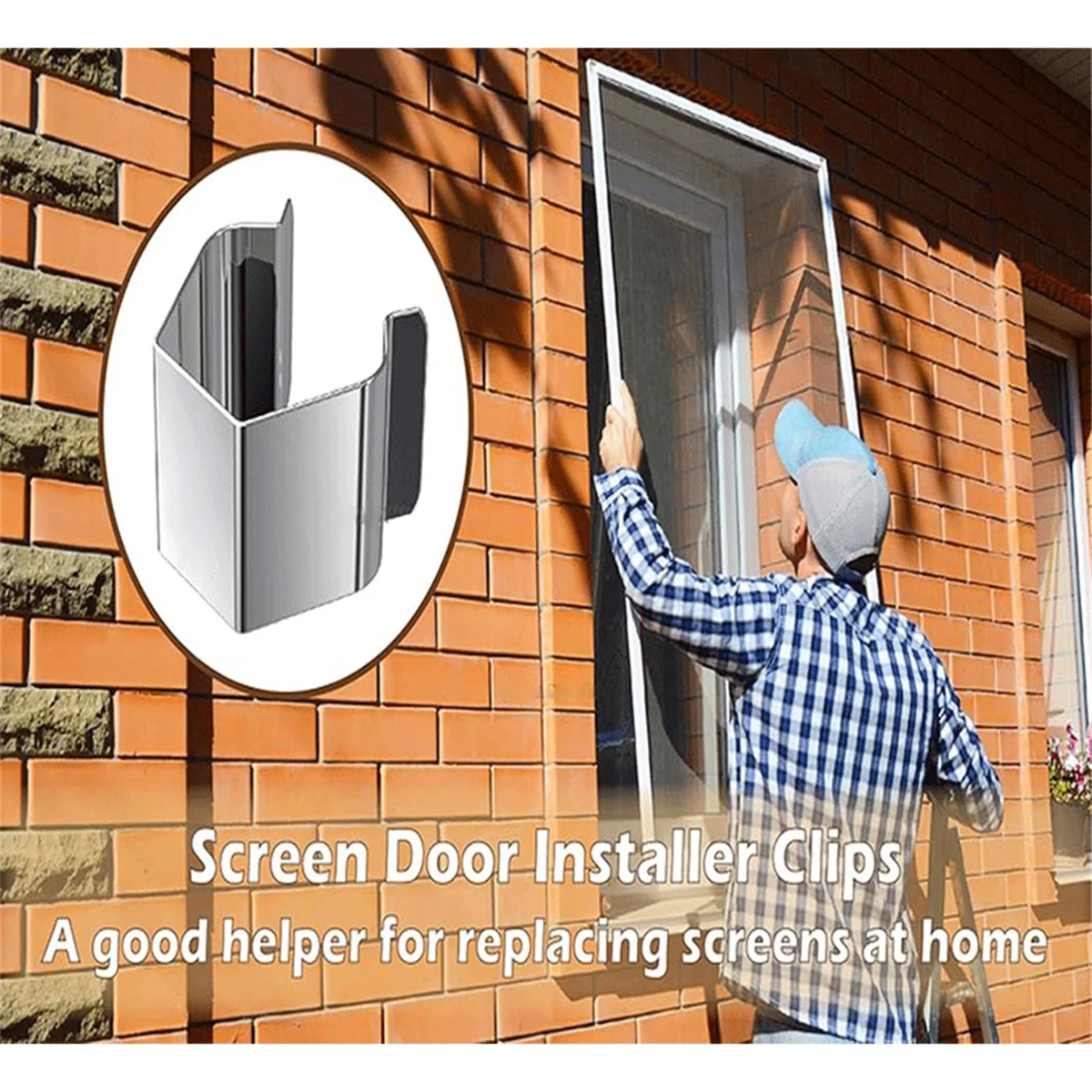 

A002 Screen Door Tool Kit - 20 Pieces Screen Installer Clips with Screen Rolling Tool Screen Repair of Kit Screen Tools Set B