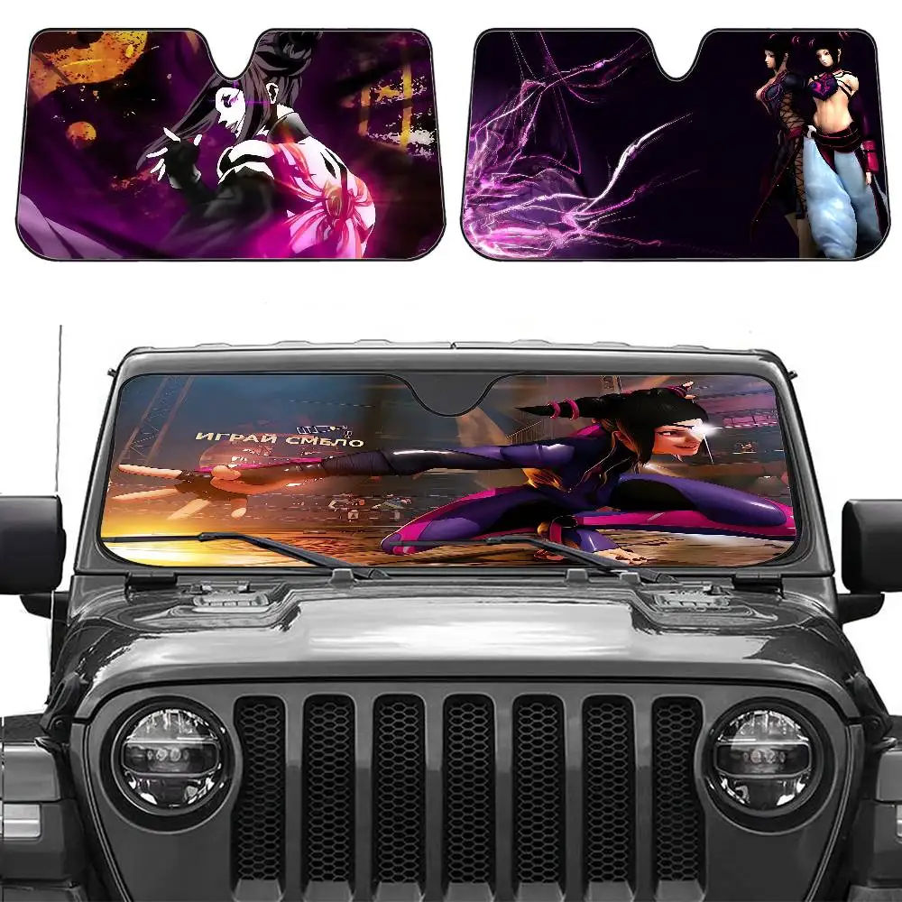 شخصيات اللعبة-H-Han Juri S-Street Car Sunshade Car Sunshade Window Sunshade Sunblock الزجاج الأمامي هود ظلة