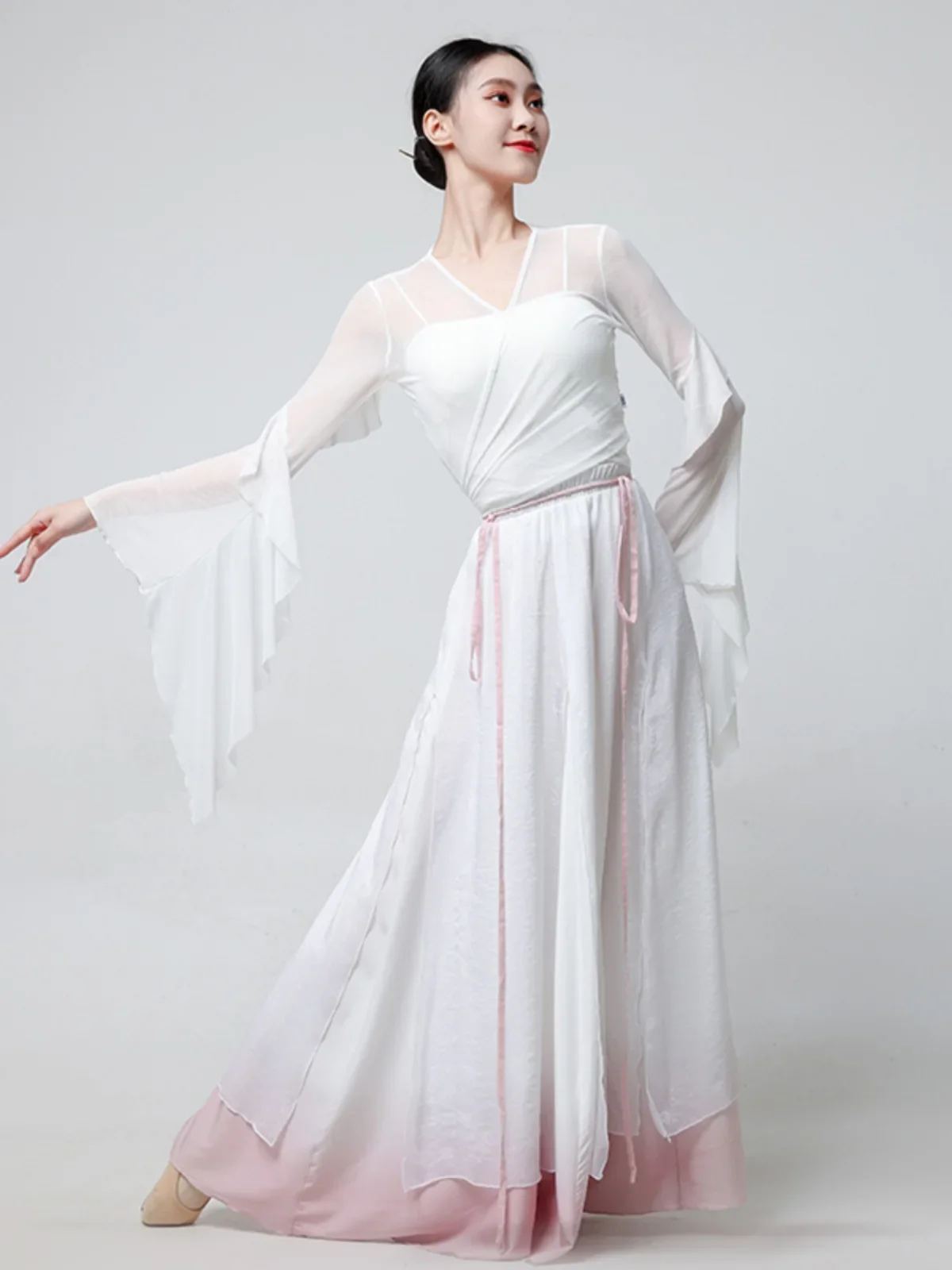 Performance Classical Dance Clothes Women Floating Gauze Body Rhyme Practice Clothes Fairy Swing Skirt Chinese Dance Costume