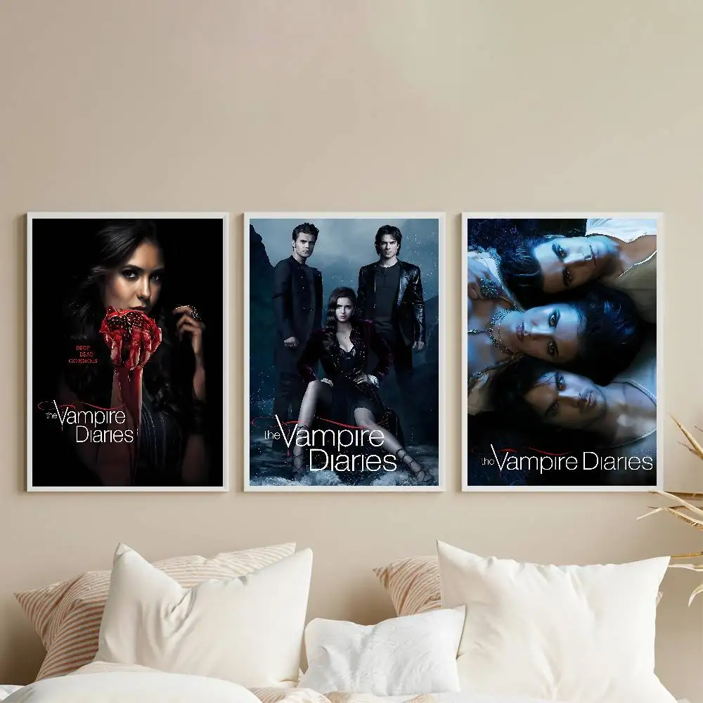 Classic Movie The Vampire Diaries Poster Gallery Prints Self Adhesive Home Decor Decoration Wall Decals Living Room Sticker