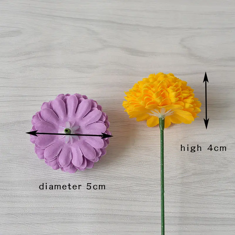 28 Stück Ping-Pong-Chrysanthemen-Pompons, künstliche Gänseblümchen-Blütenköpfe für Hochzeits- und Valentinstagsgeschenke, DIY-Heimdekorationszubehör – Detail 2