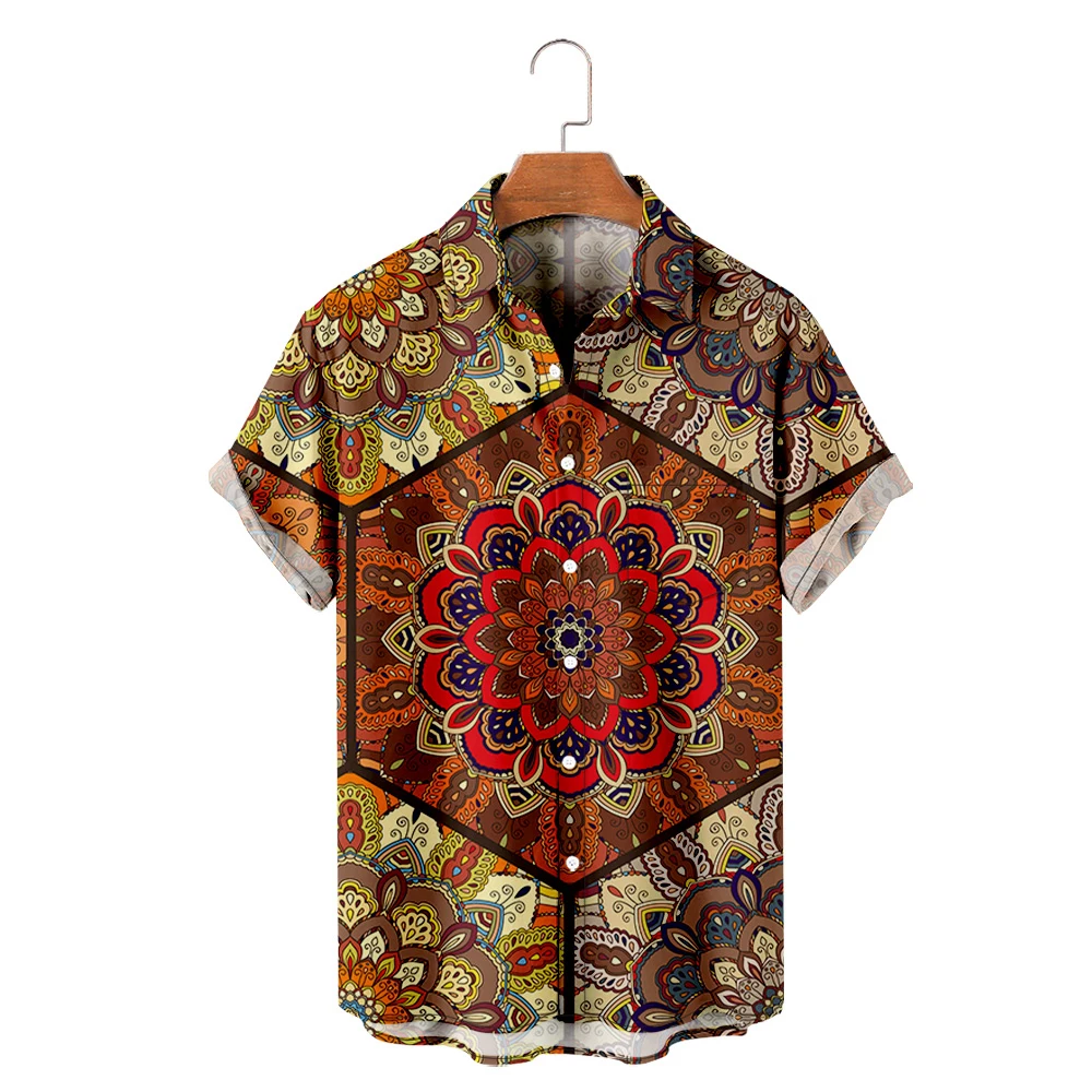 

Men's Hawaiian T-Shirt Datura Flowers Style 3D Printed Y2K Hombre Fashion Shirt Casual Beach Oversized Clothes 2