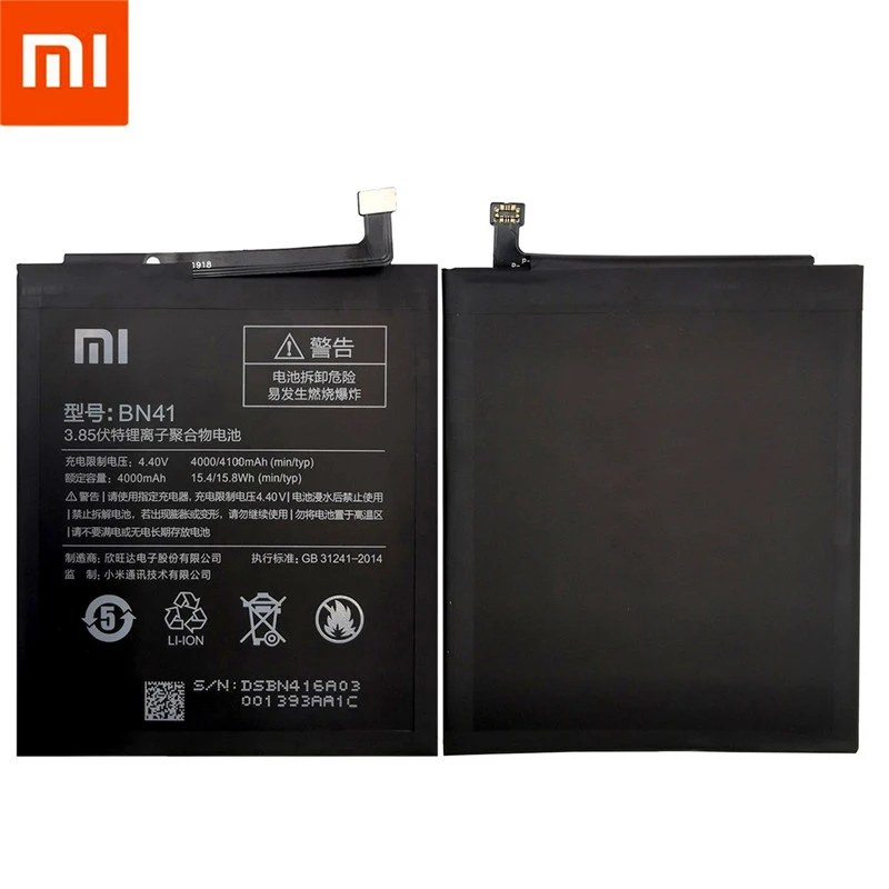 2024 New 100% For Xiao Mi BN41 Battery For Xiaomi Redmi Note 4 / X4 4000mAh Original Mobile Phone Batteries+Fast Shipping