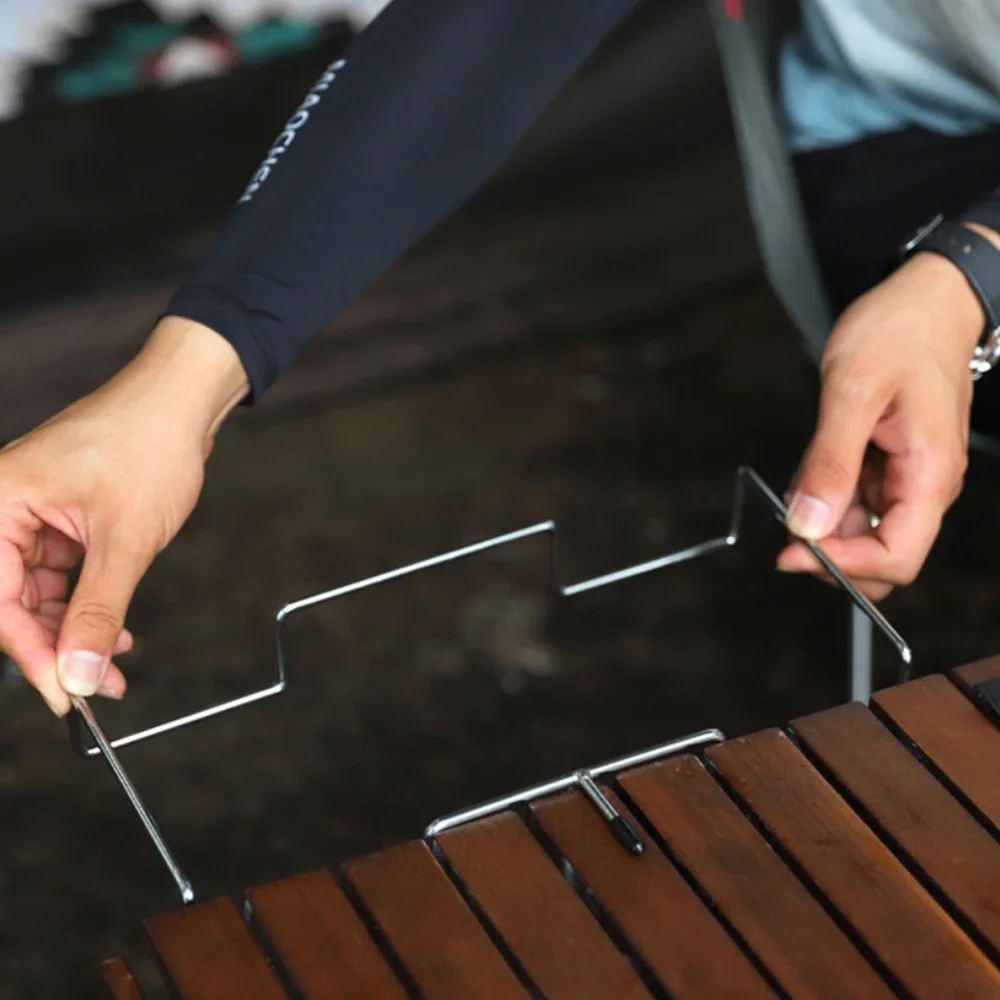 1 قطعة حامل القمامة التخييم الفولاذ المقاوم للصدأ كيس النفايات شماعات طاولة قابلة للطي رف في الهواء الطلق نزهة الشواء الرف قوس أداة #5