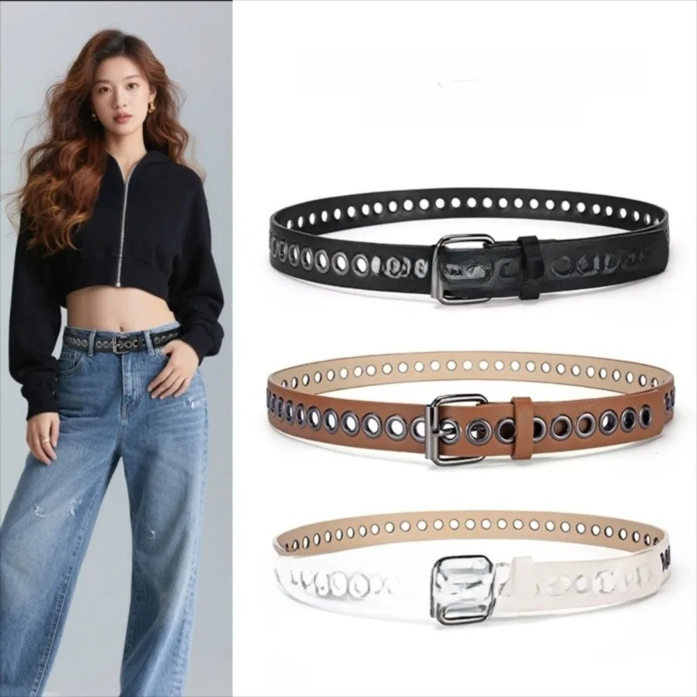 عادية تنوعا الشرير حزام ريترو بولي Leather الجلود Y2k حزام 2.8 سنتيمتر عرض دبوس مشبك حزام الجينز اكسسوارات