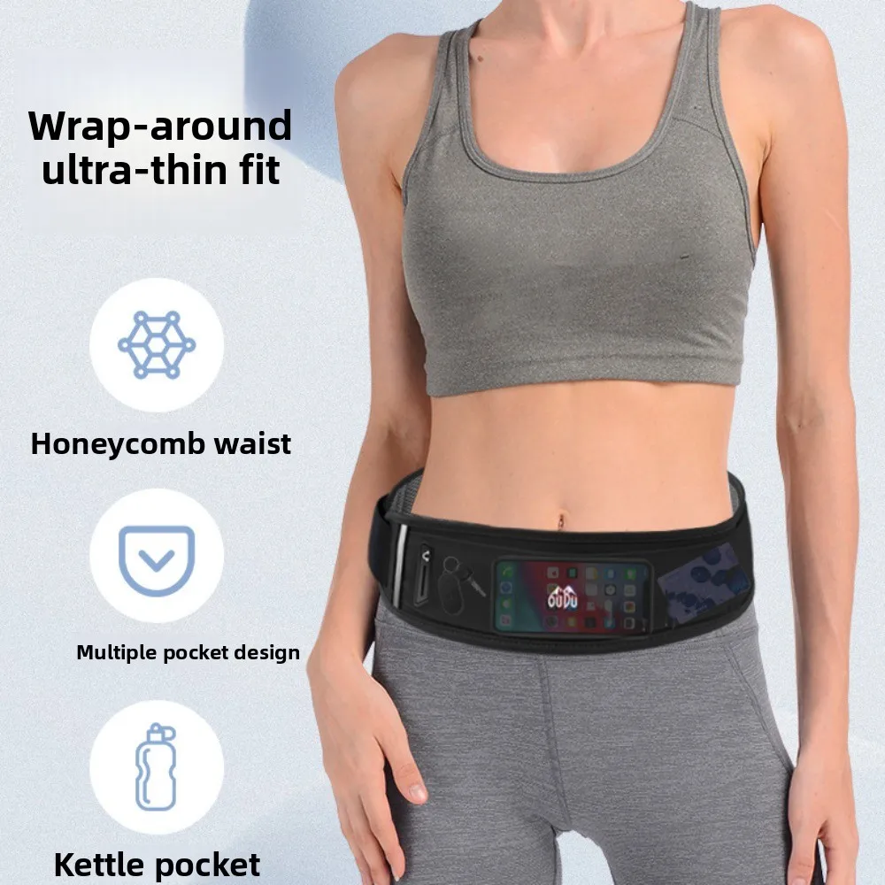 

Ultra-Thin Sport Mobile Waist Bag Close Fitting High Elastic Running Waist Bag Multifunctional Lightweight Sports Phone Bag
