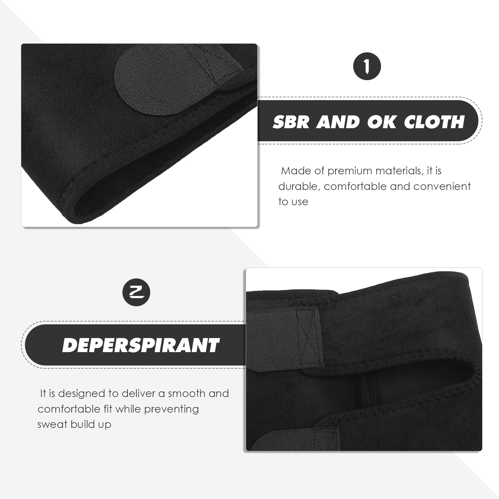 حزام عرق الفخذ مقاس L قابل للتعديل لحماية شريط العرق وحزام التفاف يحافظ على الرطوبة في صالة الألعاب الرياضية واليوجا والجري #6