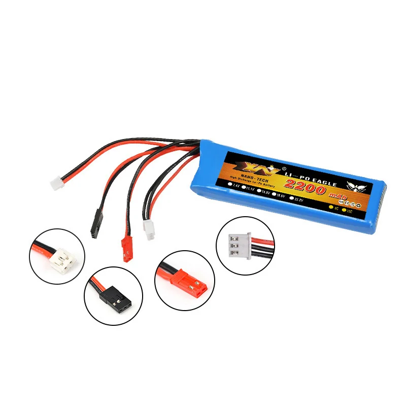 Batteria RC 2S 7.4V 2200mah 8C batteria Lipo per Futaba T6J T8FG 12FG accessori trasmettitore per RC Drone 7.4V batteria