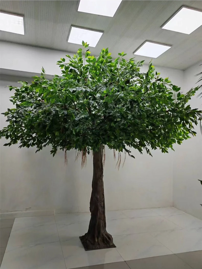 

Banyan tree wishing tree large simulation green plant decoration hotel indoor activity landscaping floor ornaments fake tree