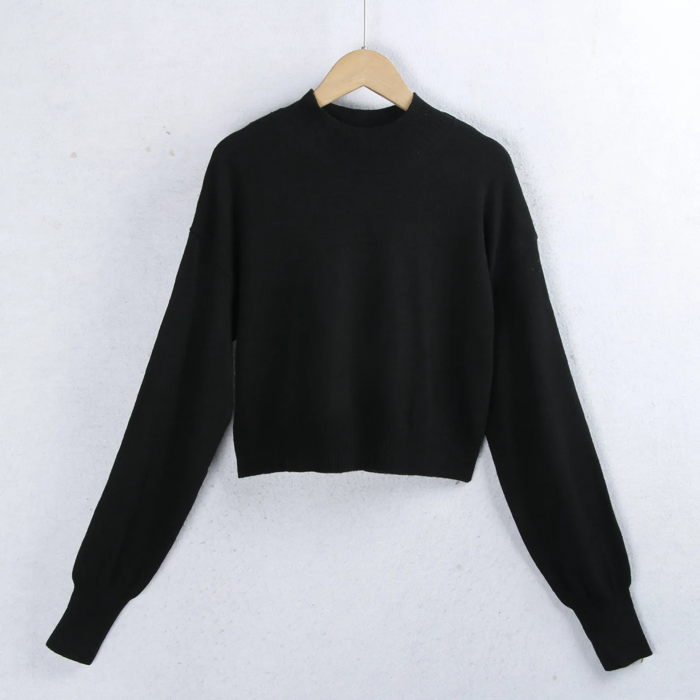 

Bla Ribbed Elastic Knit Sweater Women's round Ne Long Sve Warm Thermal Autumn Winter Faion Commute Straight Cut Sle