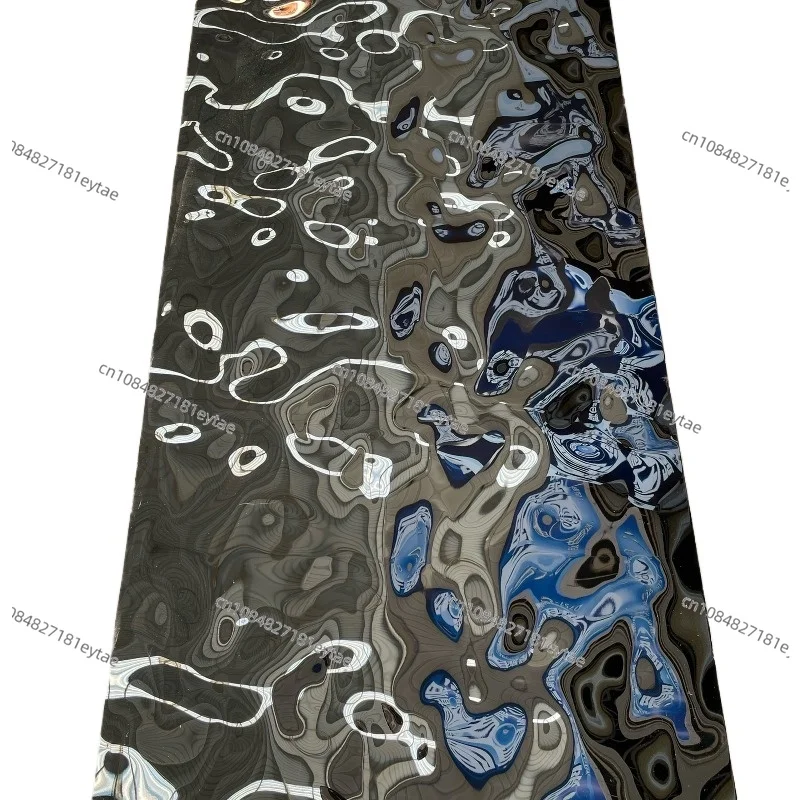 water corrugated stainless steel plate 8k mirror KTV hotel decorative metal embossed ceiling wave concave