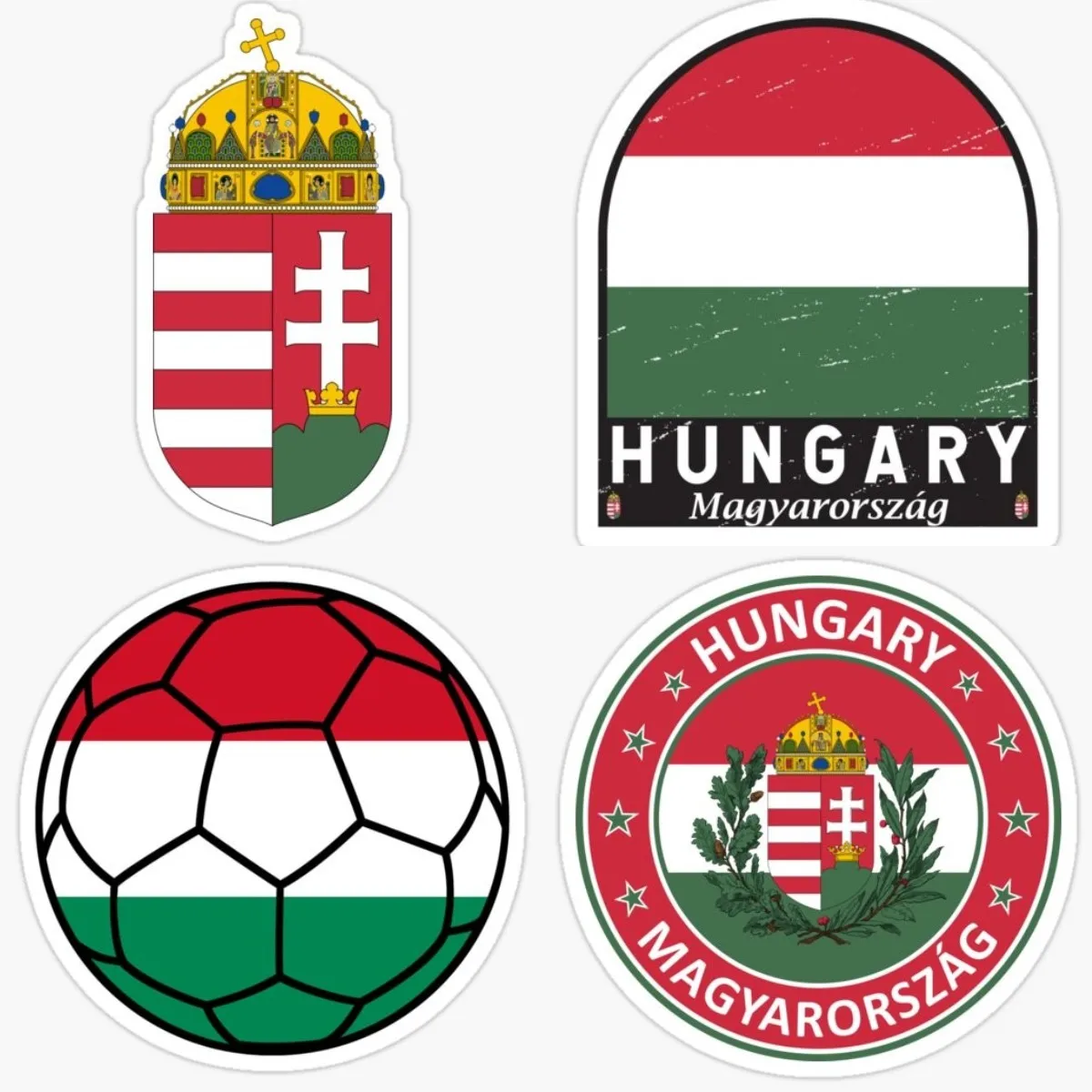 

Hungarian Coat of Arms flag Sticker for Laptop Book Fridge Water Bottle Motorcycle Helmet ToolBox Door PC Boat
