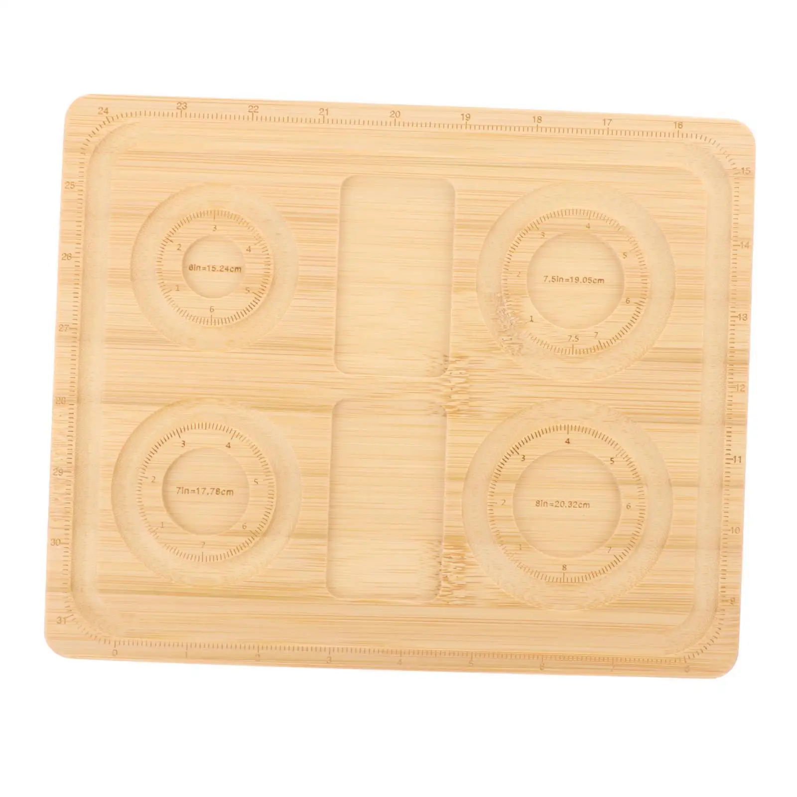 Wood Grain Bead Organizer Tray for Jewelry Making with Engraved Scales and String Slots for Bracelet Necklace Craft