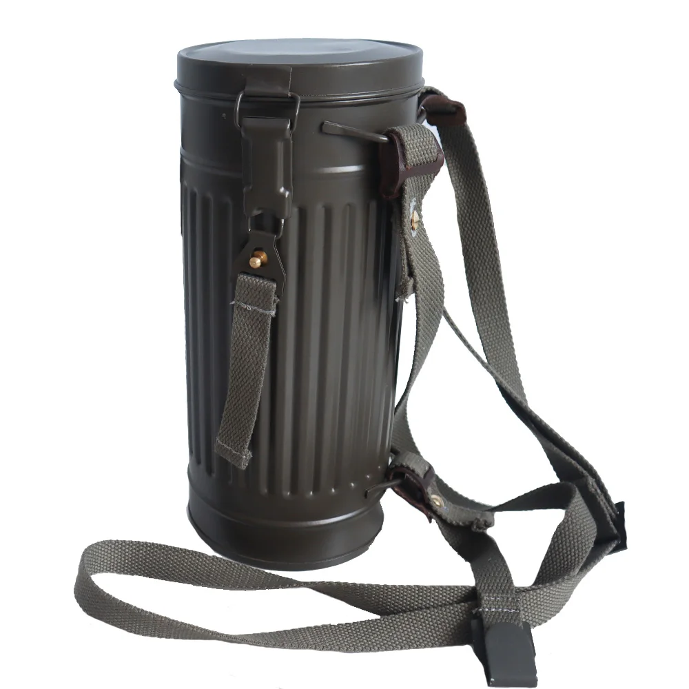 Segunda guerra mundial ww2 alemão máscara de gás material de metal fora da segunda guerra mundial soldados alemães equipamento portátil réplica latas de máscara de gás alemã