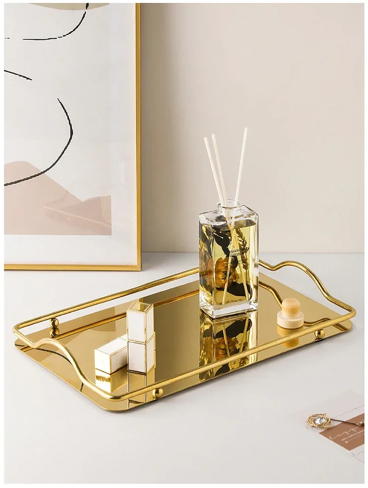 Modern Metal Fruit Tray Decorative Simple Perfume Organizer Plate Elegant Home Serving Dishes Bathroom Trays Storage Ornaments