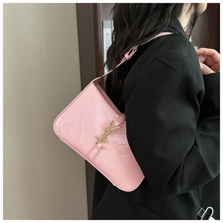 حقيبة تحت الإبط جديدة لعام 2025 - محفظة كروس/كتف محمولة باليد، حقيبة نسائية من الجلد اللامع، متعددة الاستخدامات وأنيقة #3