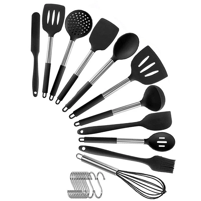 Cookware, 13 Piece Heat Resistant Scratch Resistant Silicone Cookware Set