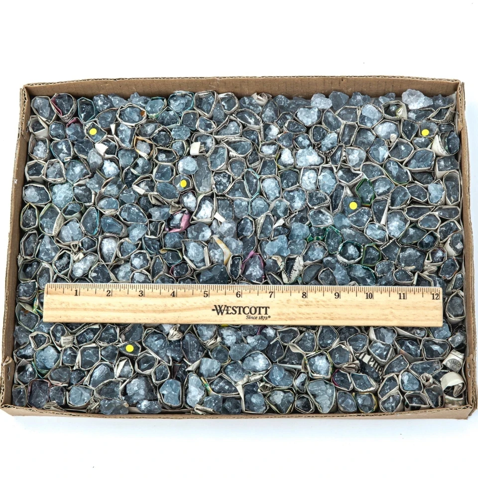 Madagascar Blue Celestite Cluster Flat 1/2