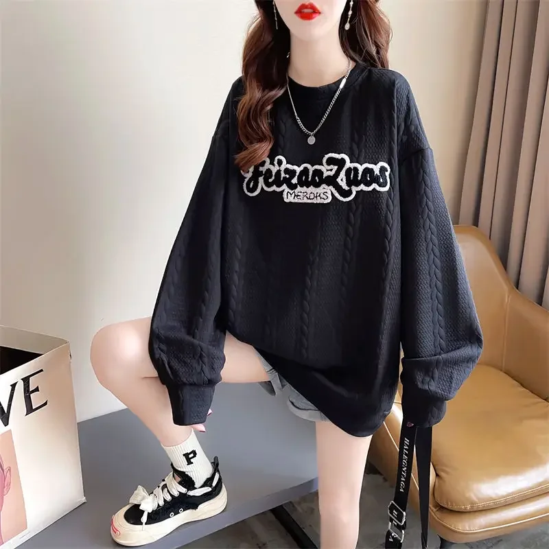 Korean Popular Clothes Female Top Casual Women's Sweatshirts Spring and Autumn On Promotion Coat Streetwear Y2k 2000s Pullovers