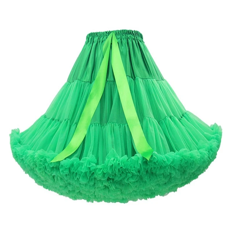 Women Cosplay Tutu Short Skirt 3 Layers Soft Tulle Super Fluffy Pettiskirt Lolita Petticoat Christmas Halloween Party Skirts