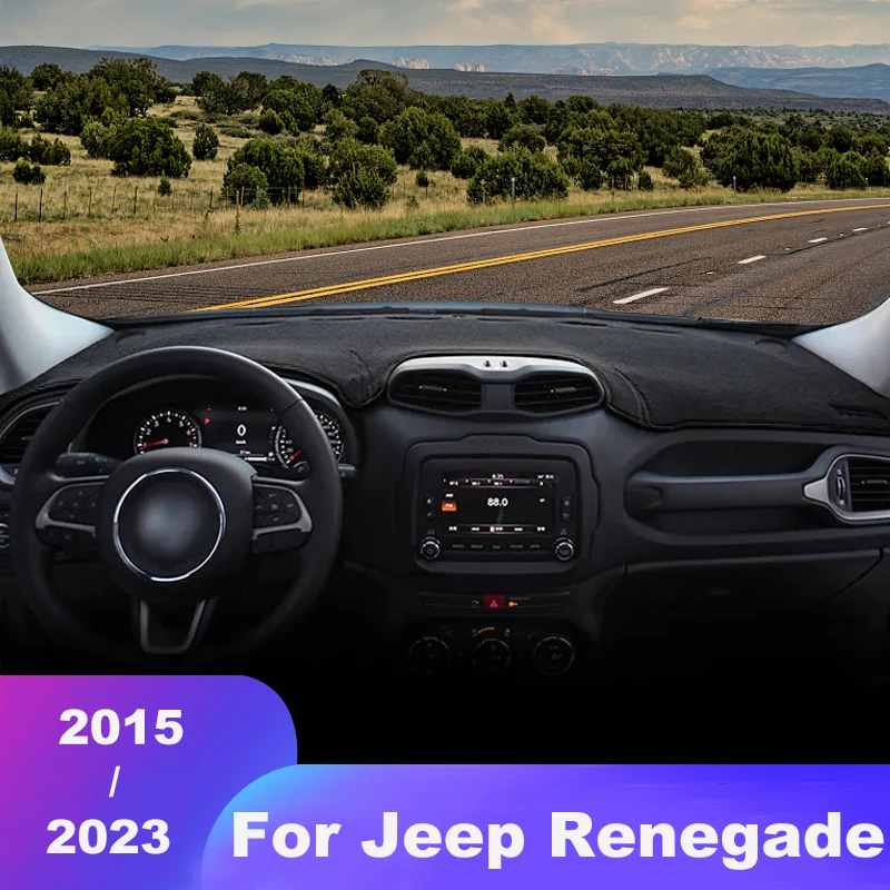 

Для Jeep Renegade BU 2015-2017 2018 2019 2020 2021 2022 2023 коврик для приборной панели автомобиля, избегайте световых накладок, анти-УФ-нескользящие ковры