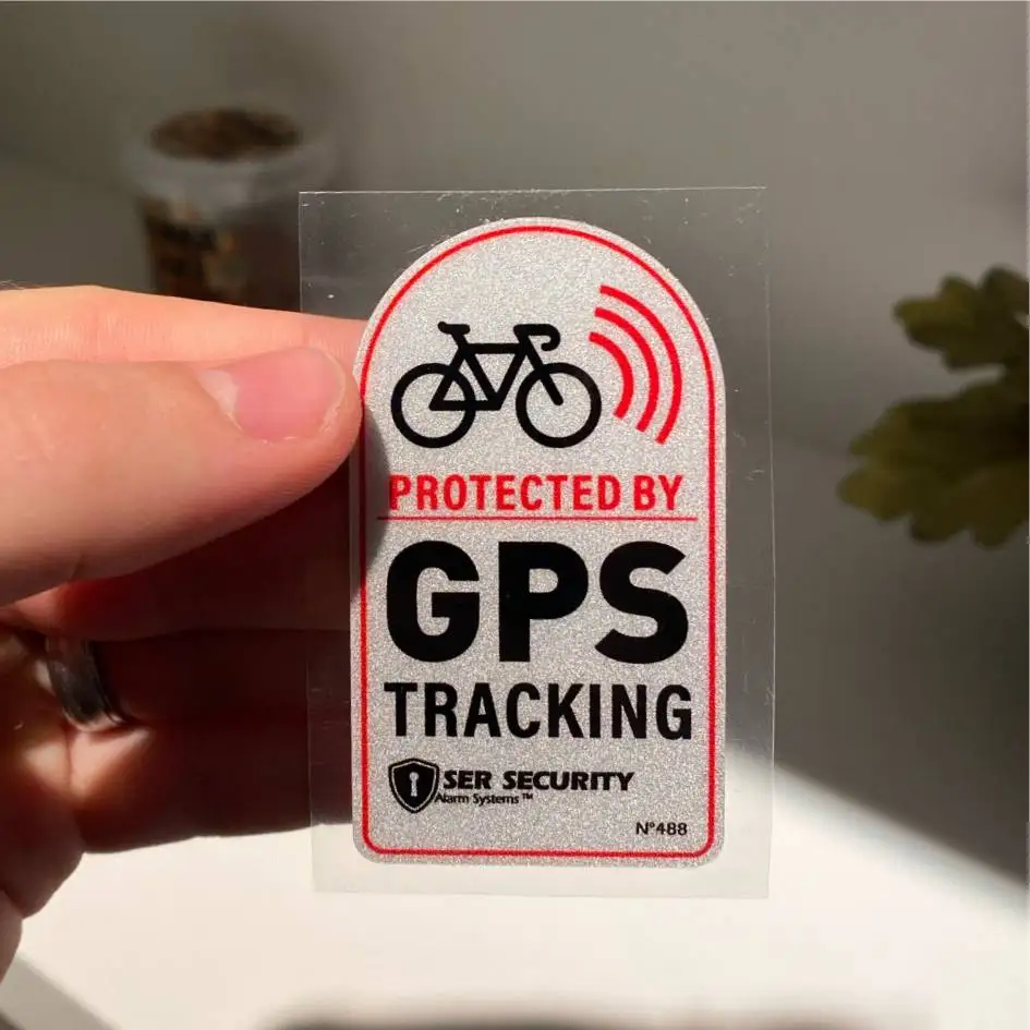 This Bike is Protected By  GPS TRACKING Alarm Sticker Warning Reflective Vinyl Stickers Anti-Theft  Decal For Scooter,Motorcycl