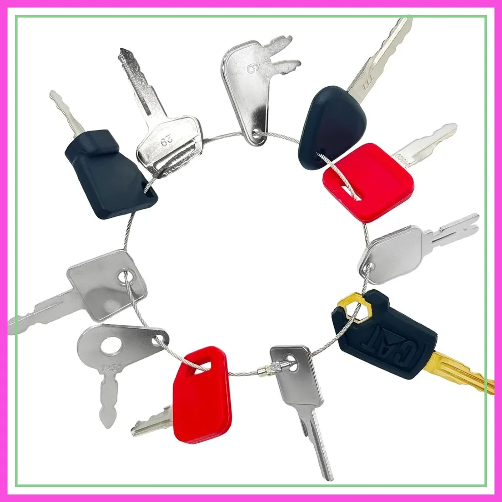 

11 Heavy Equipment Master Keys for Cat, JCB, Hyster, Komatsu, Toyota, Bobcat, JLG Forklifts