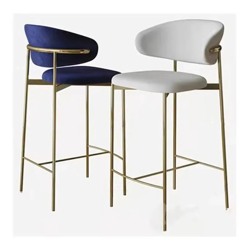 

Wholesale Nordic Bar Chairs - Luxury PU High Footrest Stools for Dining, Island Bars & Front Desk Use