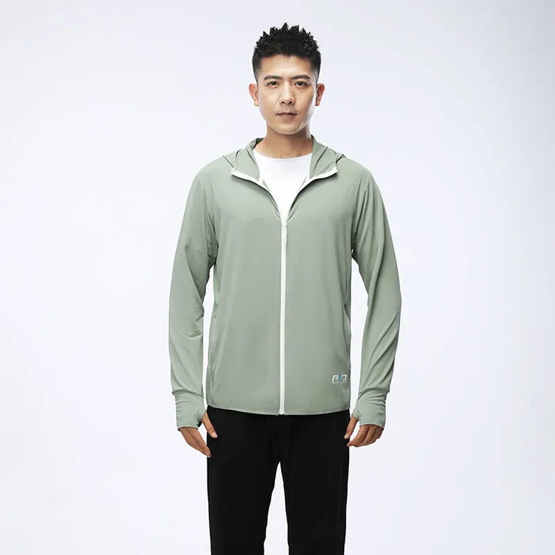 Karentea Running Jacket Summer Men Print Outdoor Training Jogging Gym Hooded Zipper Cardigan Bodybuilding Sports Breathable Coat