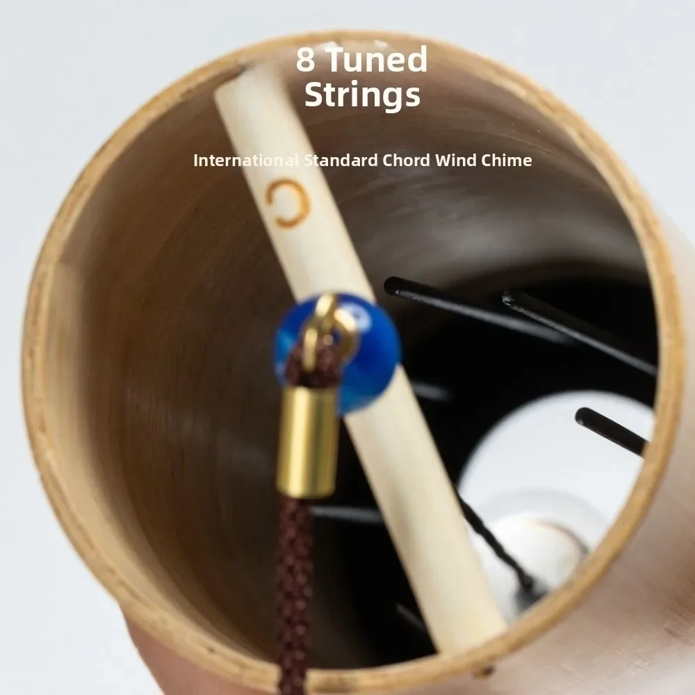 Ancient Style Handmade Bamboo Wind Chimes Antique Simple Musical Windchime Hand Cranked Blessing Bell