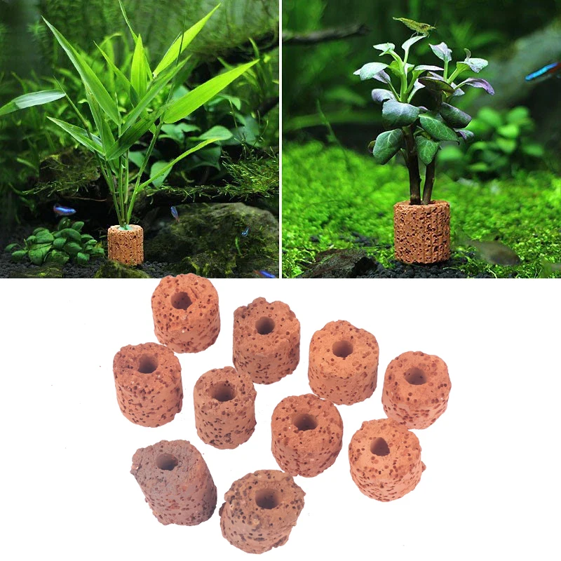 10Pcs Plant Ring Aquarium Fixed Watertank Filter Weightsholder Plants Fixing Tool Aquatic Media Pottery Gravityceramic Rings