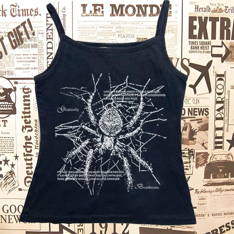 Y2K Clothes Goth Y2k Emo Girl Crop Top Y2k Streetwear Slim TShirt Vintage Women  Punk Fairy Print Aesthetic Cute Grunge Baby Tee