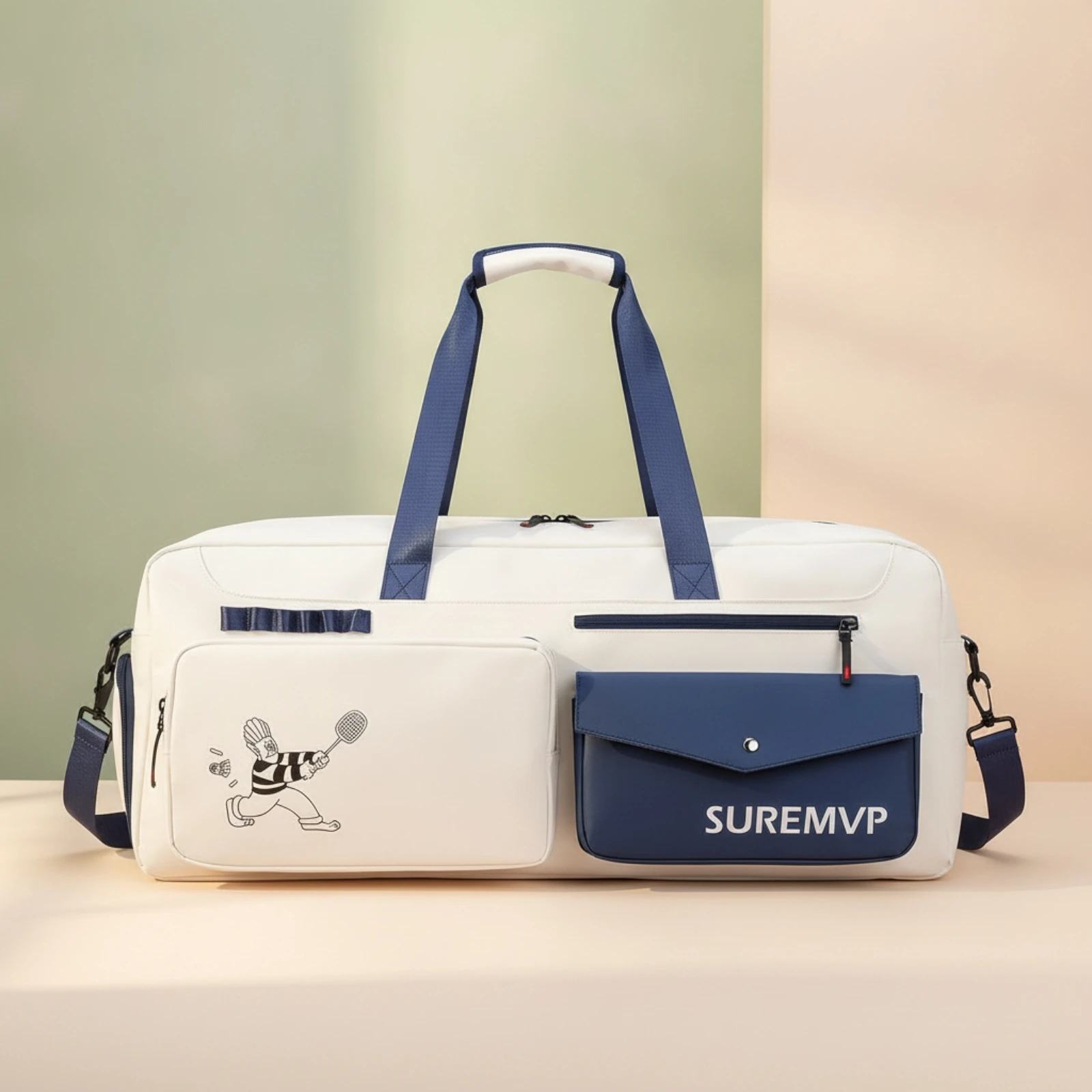 Tennis Bag with Shoe Compartment Large Capacity Tennis Racket Bag Versatile Professional for Commuters, Gym