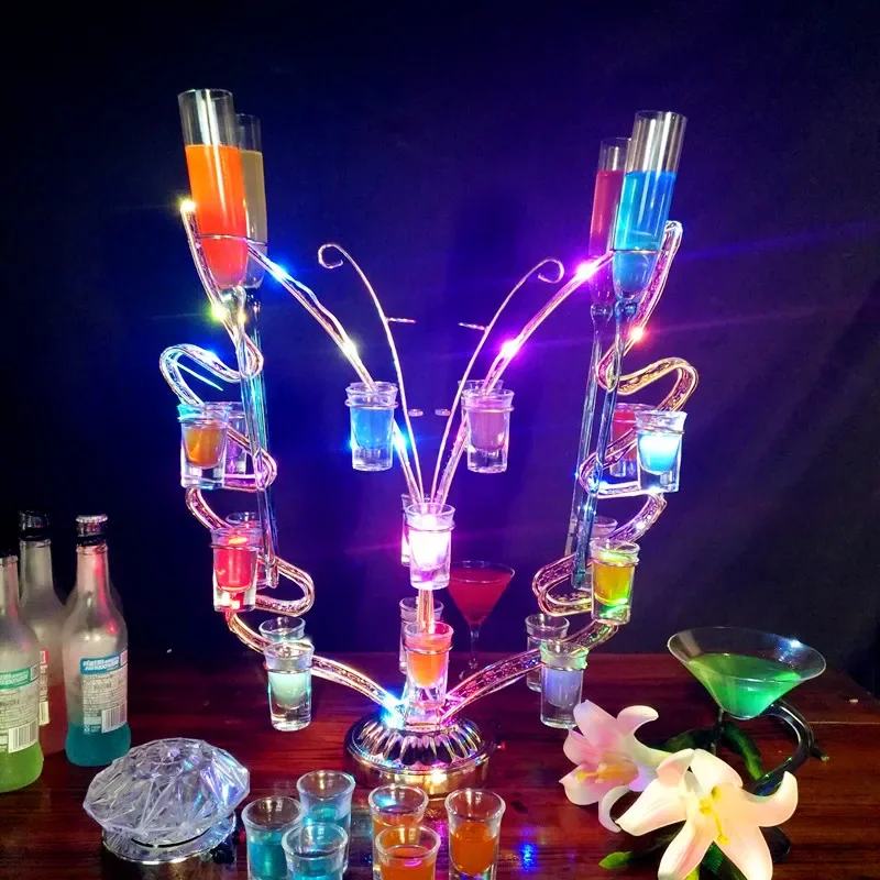 Luminous Wine Glass Holder Led Creative Bar KTV Rechargeable Goblet Beach Cup Cocktail Wine Rack Colorful