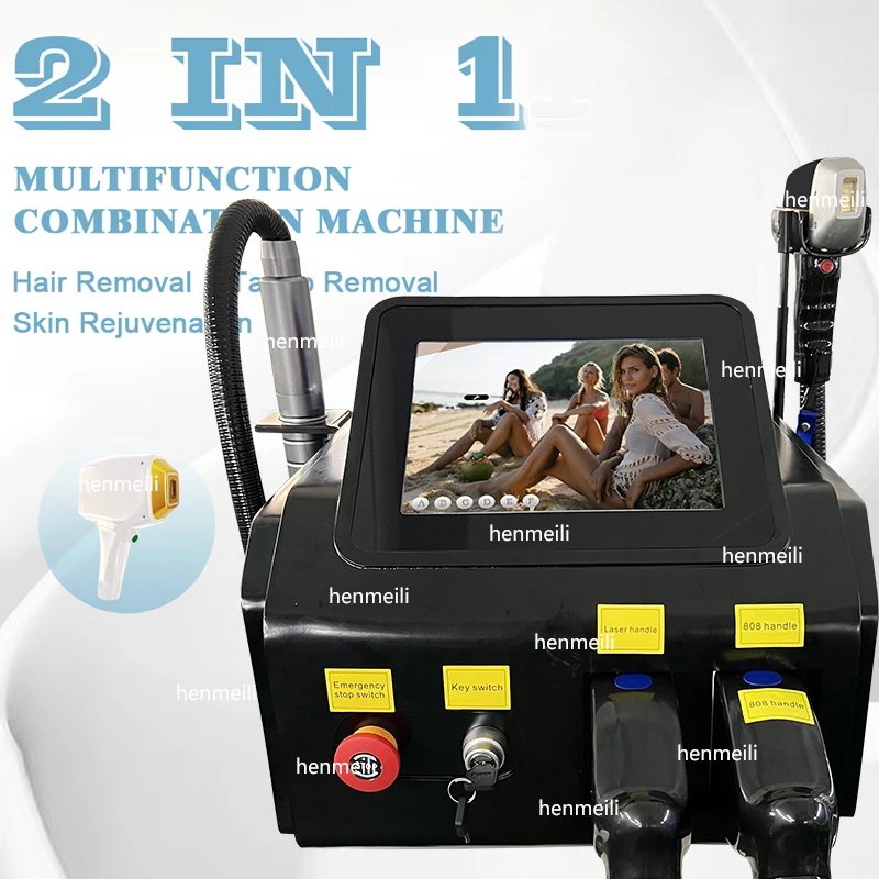 2024 3500W Newest 808 diode Laser permanent Portable 2 in 1 picosecond laser tattoo removal and hair removal switched machine