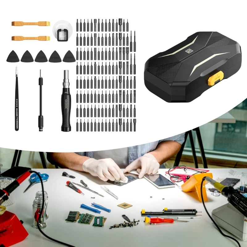New 145 in 1 Screwdriver Ergonomic Handle with Tip Suitable for Easy Storage Convenient Computer Laptop Repair Work