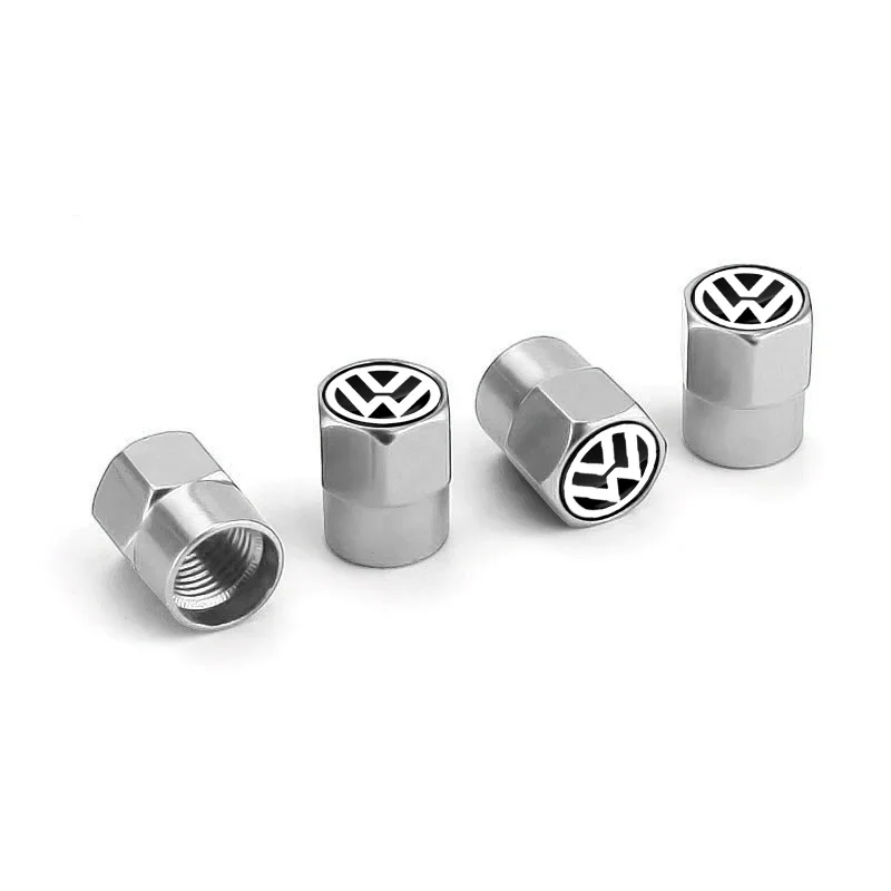 Car Wheel Tire Valve Caps Tyre Rim Stem Covers Airdust Waterproof For Volkswagen Touran Golf-4 5 6 7 Passat Polo MK4 Bora Altea