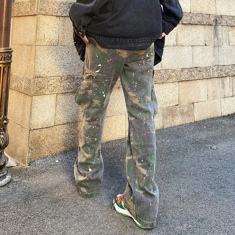 Calças de treino folgadas camufladas para homens e mulheres, bolsos laterais, corredores esportivos, calças soltas casuais, nova moda, 2022