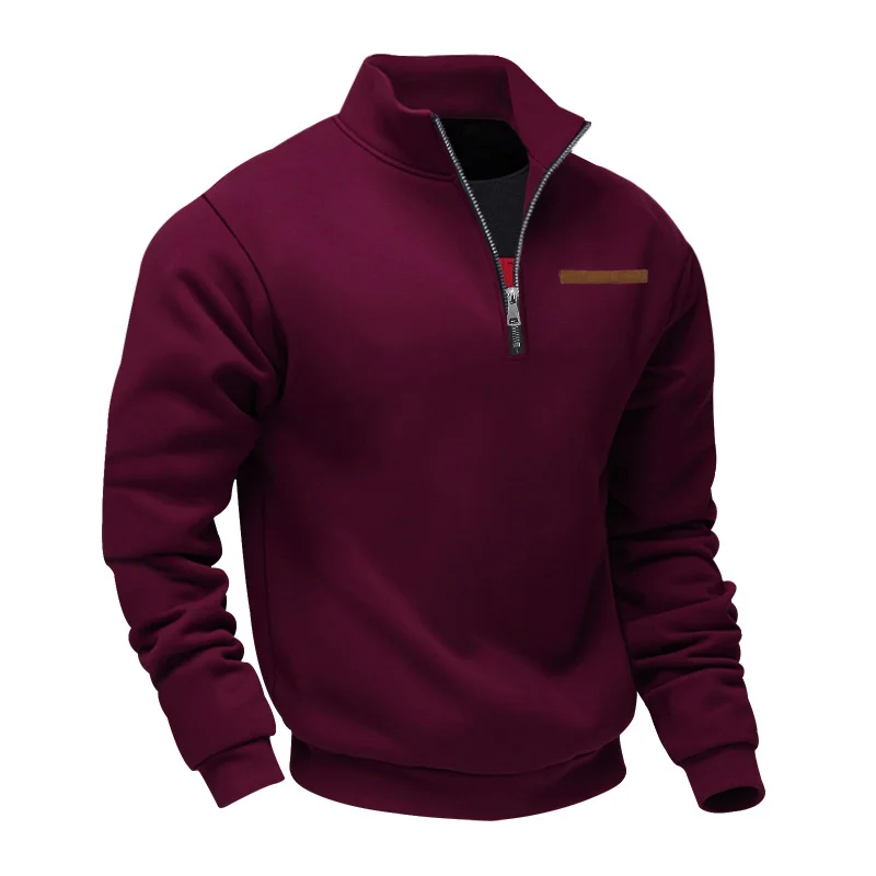 Men's Fleece Solid Color Sweatshirt, Casual Sportswear, A Hot Search Item, A Must-have For Fashionable Men's Daily Outfits