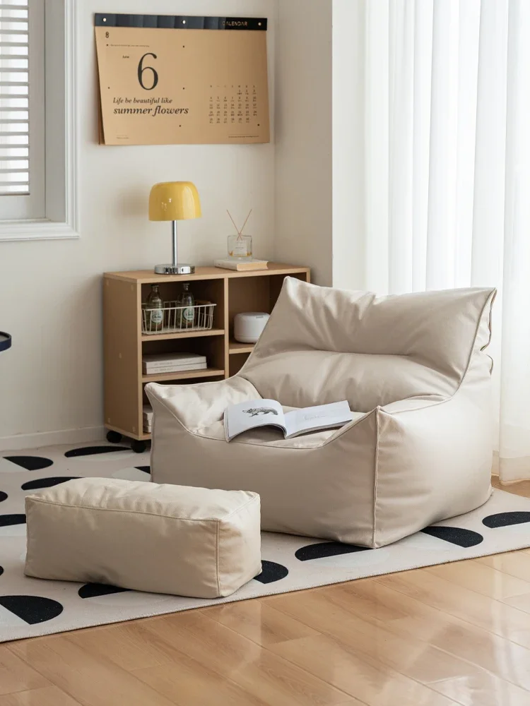 크림색 바람처럼 편안한 소파 빈백, 누워서 잠을 자는 작은 악마 침실 발코니 홈 리클라이너