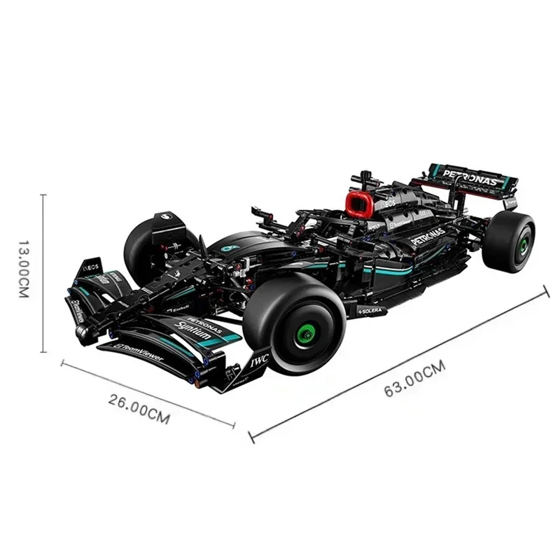 Techniczna czarna formuła miasto prędkość samochód wyścigowy klocki klocki słynny pojazd sportowy Model chłopiec zabawka montażowa na prezenty dla dzieci