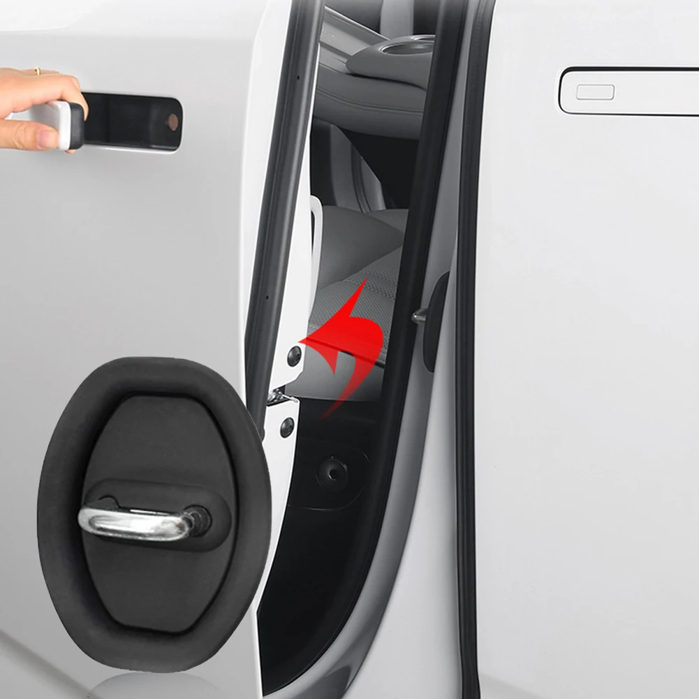 

20-4Pcs Car Door Lock Silicone Protective Cover Auto Door Lock Buckle Anti-Collision Protective Cover Silent Shock Absorbing Pad