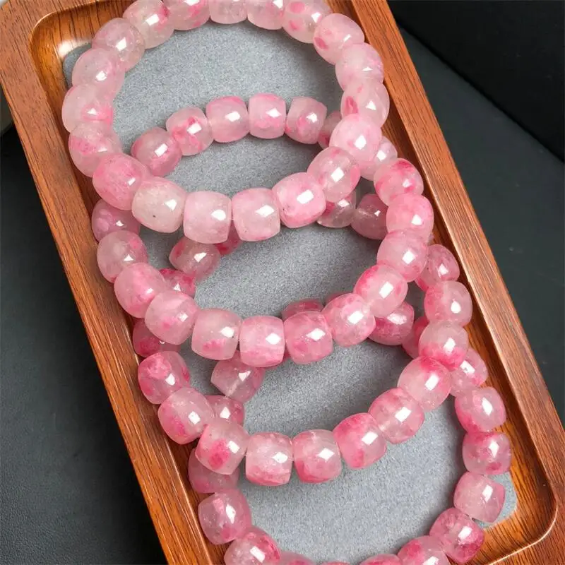 11MM Natural Rhodonite Bracelet Fortune Energy Bangle Mineral String Woman Amulet Jewelry Healing Gift 1pcs