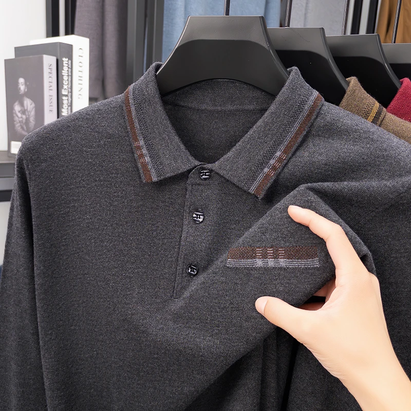 

2025 Autumn and Winter Brand Light Luxury High-end Fashion Trend Cardigan Men's Dad Casual Simple Original Lapel Jacket