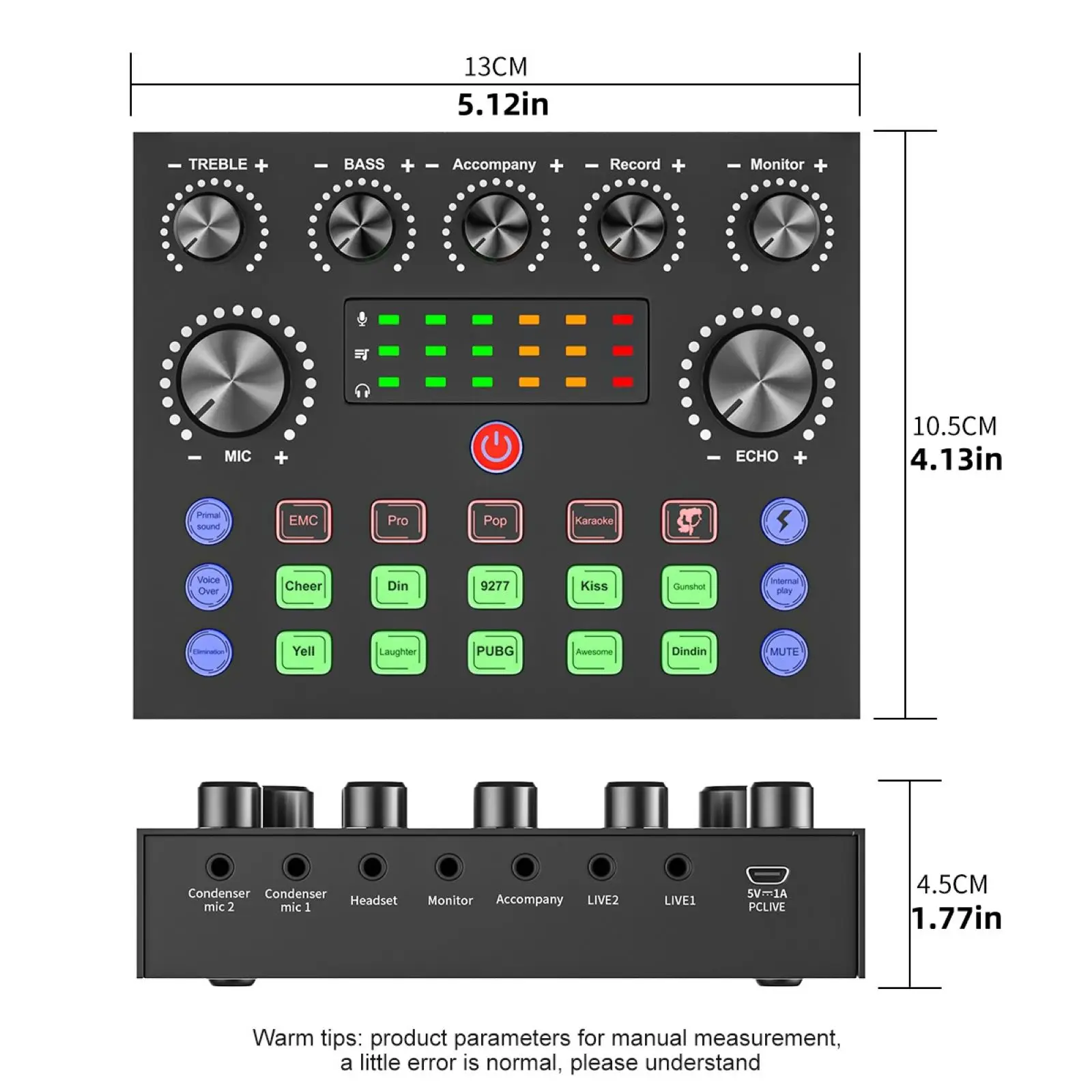 1Pc V8S Audio USB External Sound Card Live Sound Mixer Personal Entertainment Streamer Live Broadcast For Phone PC Computer