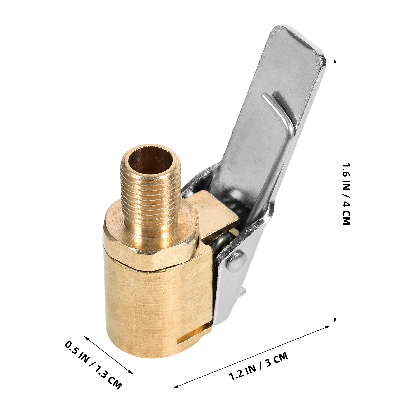 Air Pump Adapter Car Inflator American Style Motorcycle Valve Thread Nozzle Copper Bike Tyre Inflator Clamp Design Durability
