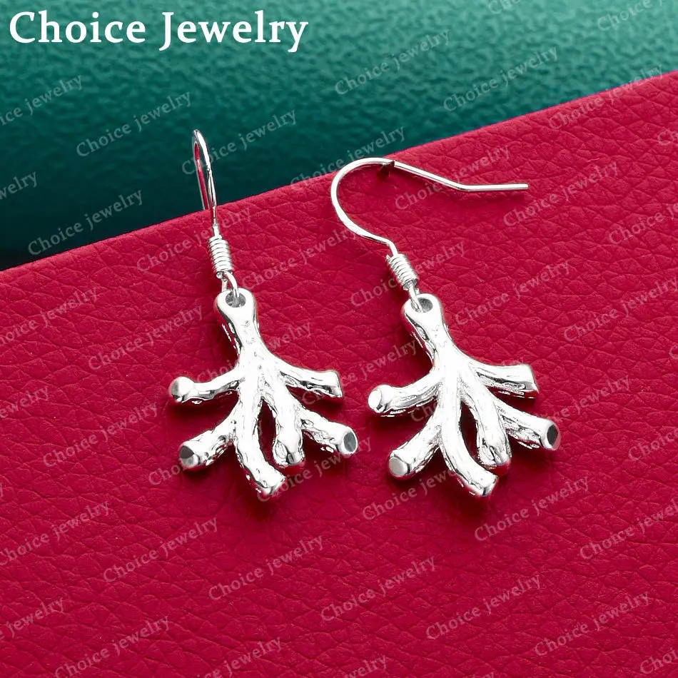 925 Sterling Silber Baumzweig-Tropfenohrringe für Damen, Schmuck, besonderer Charme, Partygeschenke, Verlobungs- und Geburtstagsgeschenke