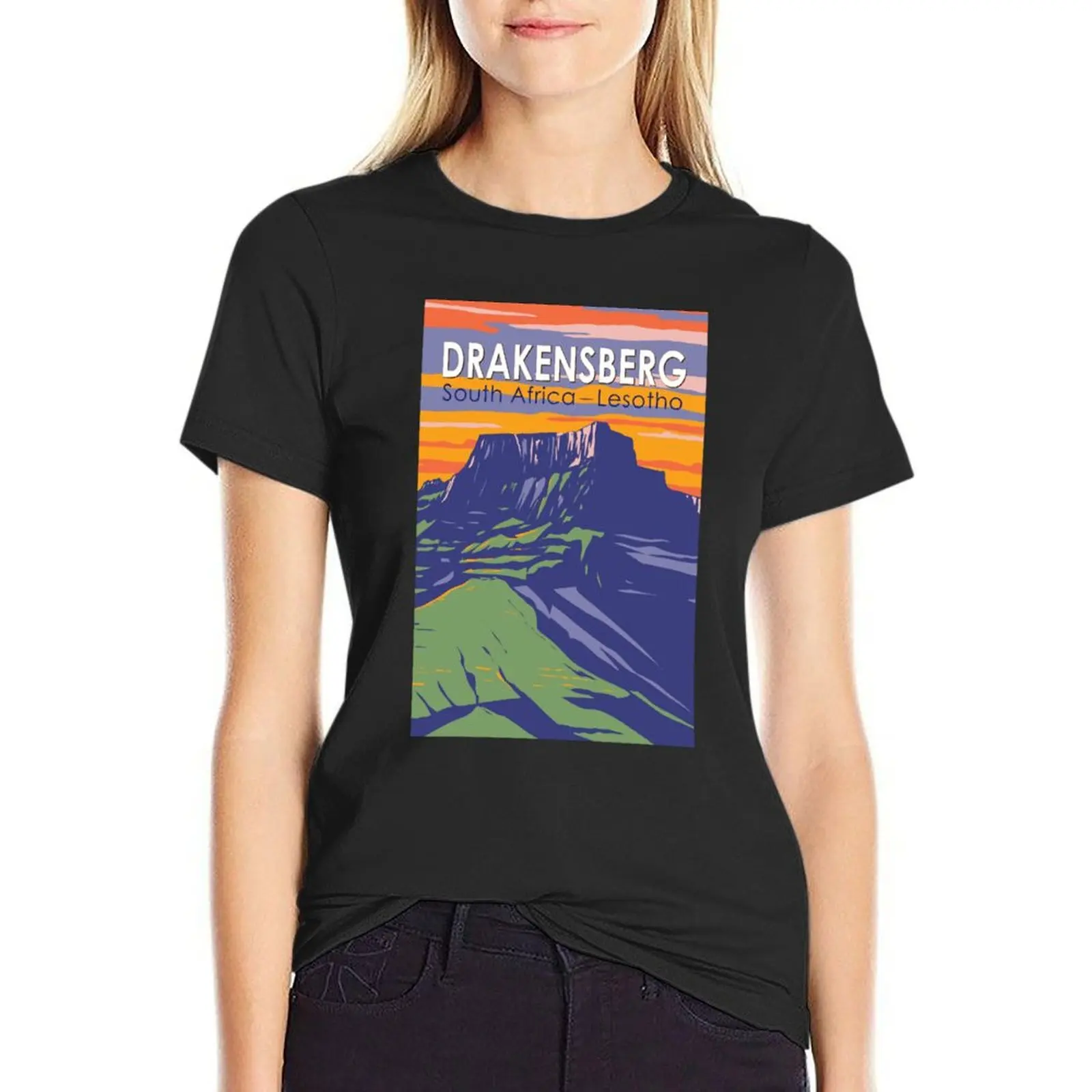 Drakensberg South Africa Lesotho Travel Art Vintage T-Shirt sublime anime Woman fashion