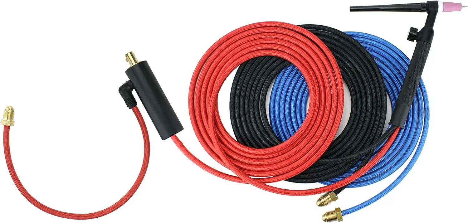 Series - 250 Amp - Water Cooled - Tig Torch With Valve - 12.5 Feet 3-Piece Cable - Dinse 35-70 Connector