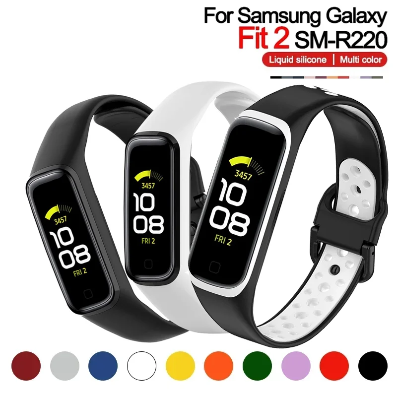 Wrist Strap for Samsung Galaxy Fit 2 SM-R220 Band SmartWatch Bracelet for Galaxy Fit2 Soft Silicone Wristband Correa Accessories